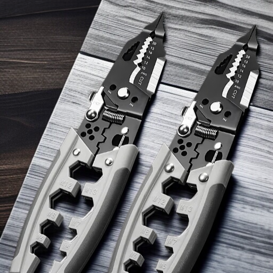 ワイヤーストリッピングペンチ、電気技師用特殊多機能ペンチ、配線ペンチ、ワイヤーストリッピングペンチ、ワイヤーの圧着、ワイヤーの巻き取り、ワイヤーの切断、分割