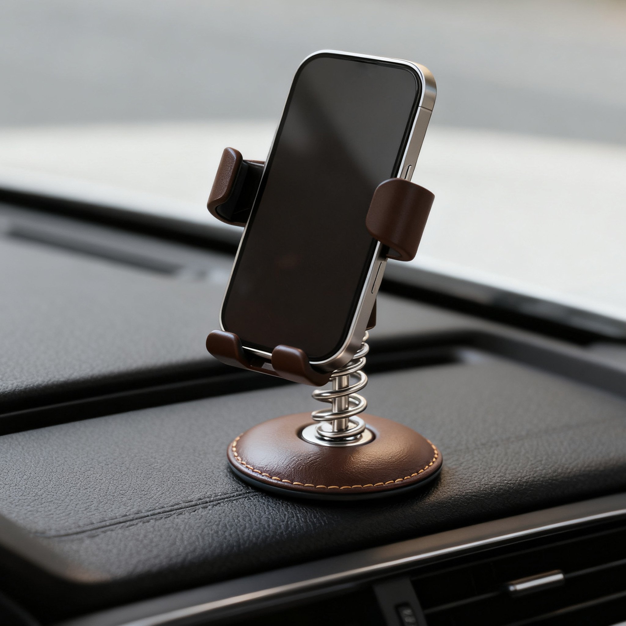 ที่วางโทรศัพท์ในรถยนต์ดีไซน์ทันสมัยสีดำ