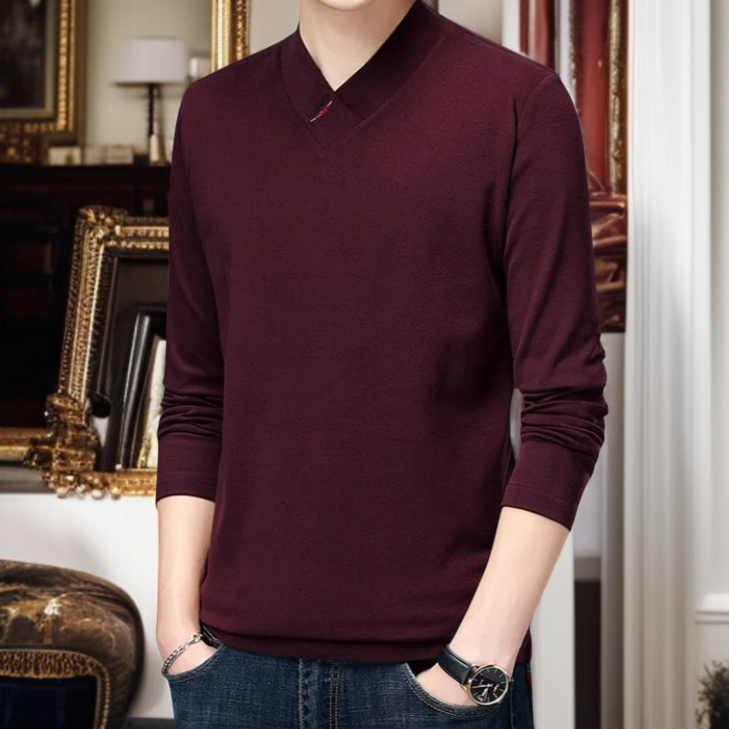 秋と冬の男性のボトムシャツスリムソリッドカラー快適なアウトドア