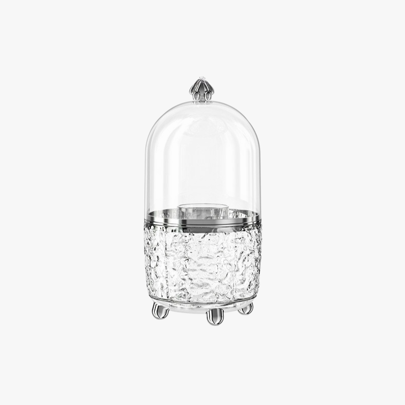 Transparent light luxury desktop cosmetic organizer with rotating bucket