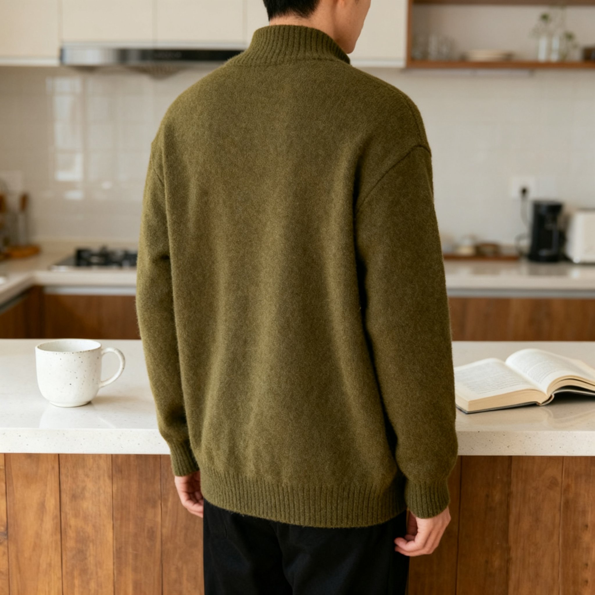 ジッパーデザインセーターのジッパー部分詳細