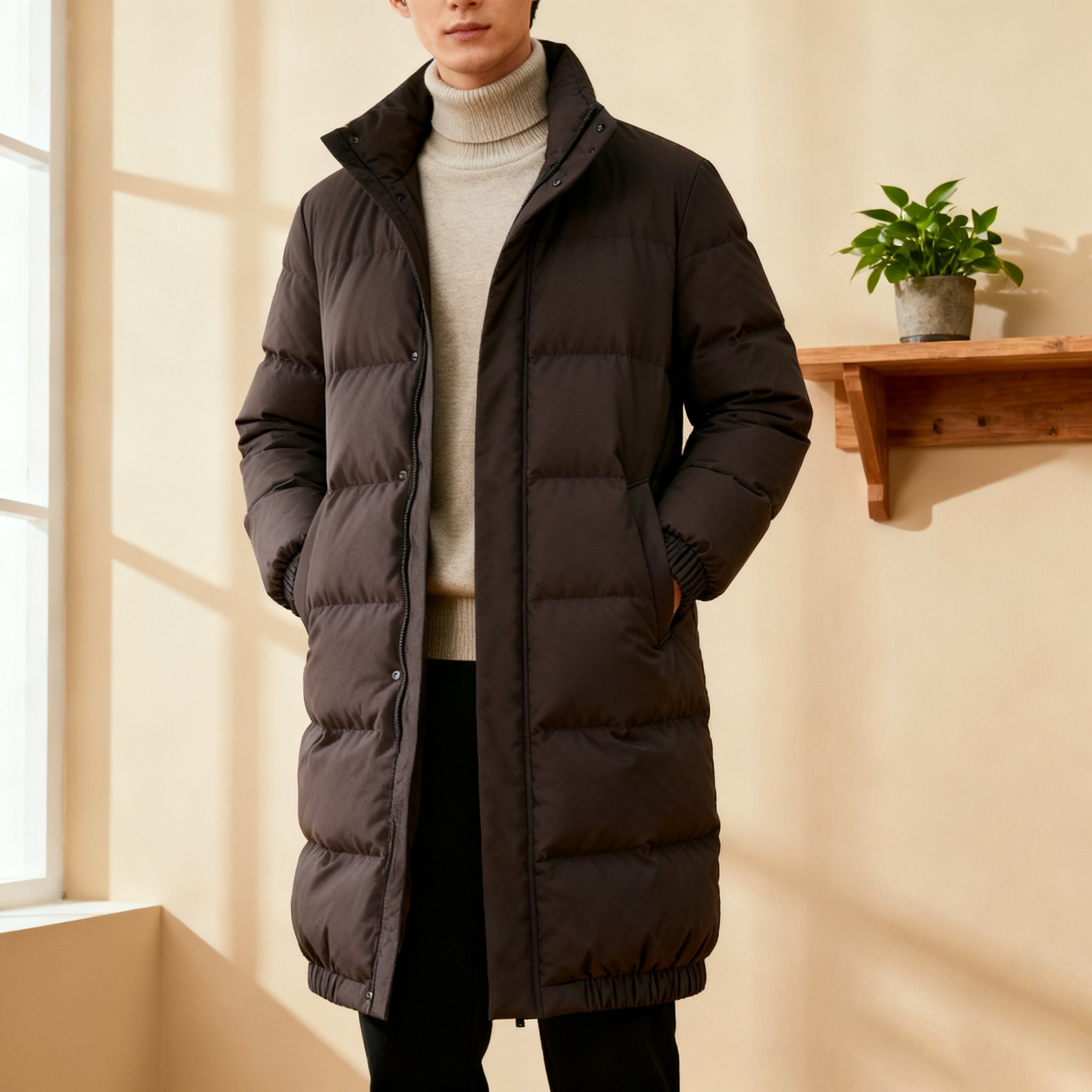 メンズロングコットンジャケット