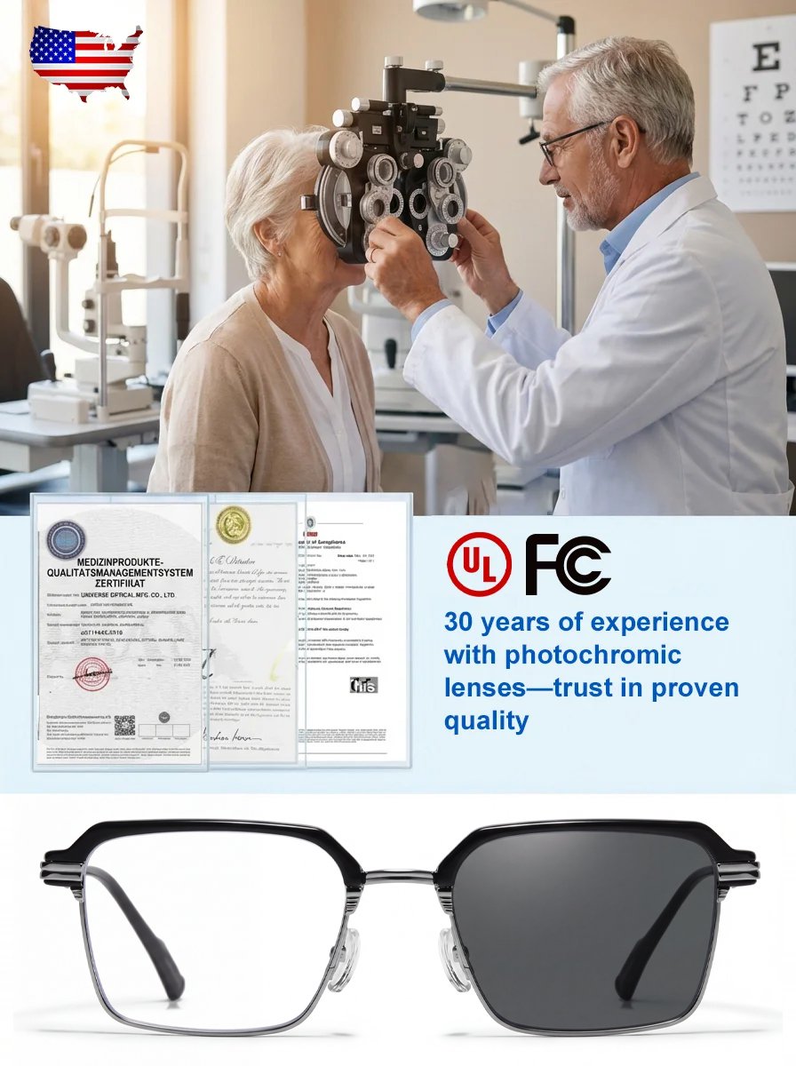 Auto Focus Photochromic Anti-Blue Light Reading Glasses
