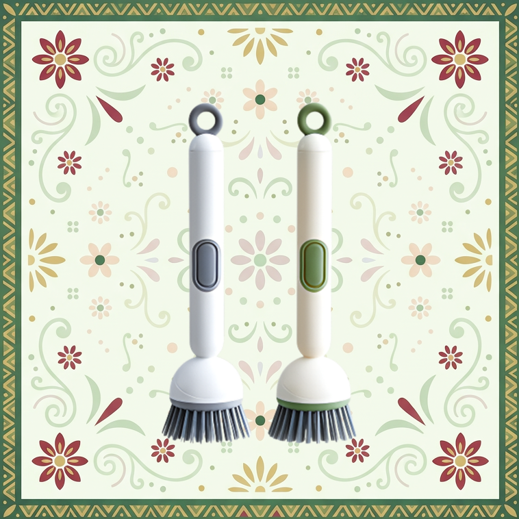 Cepillo de limpieza rotatorio y ajustable para sartenes