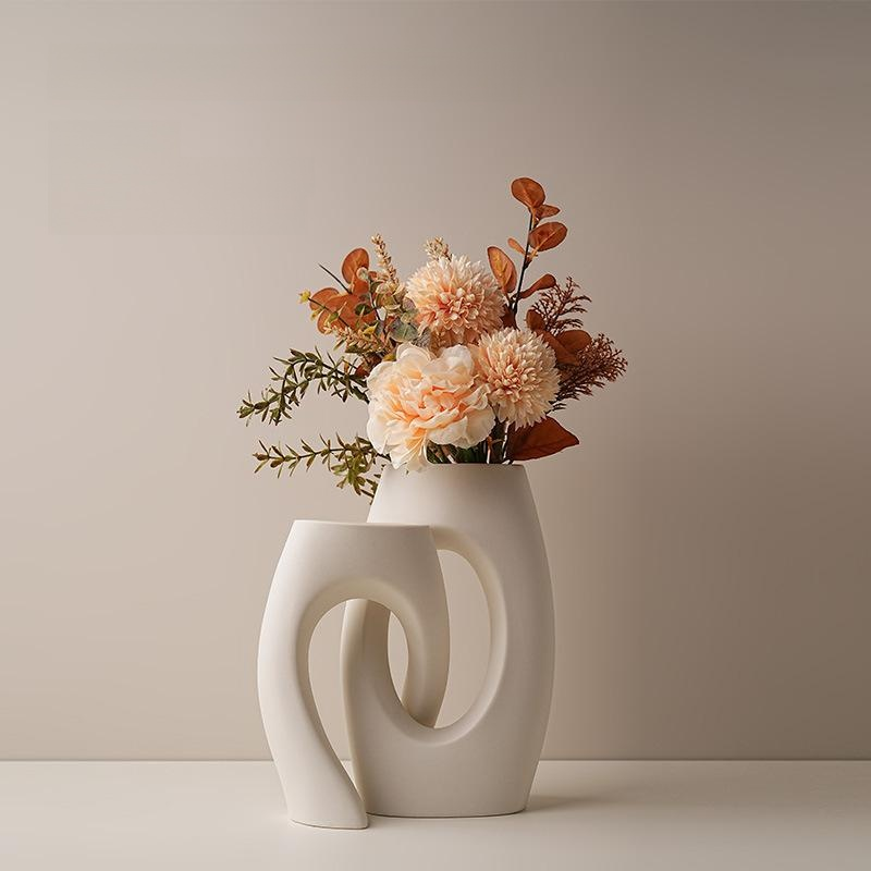 흰색 꽃병 예술 작품