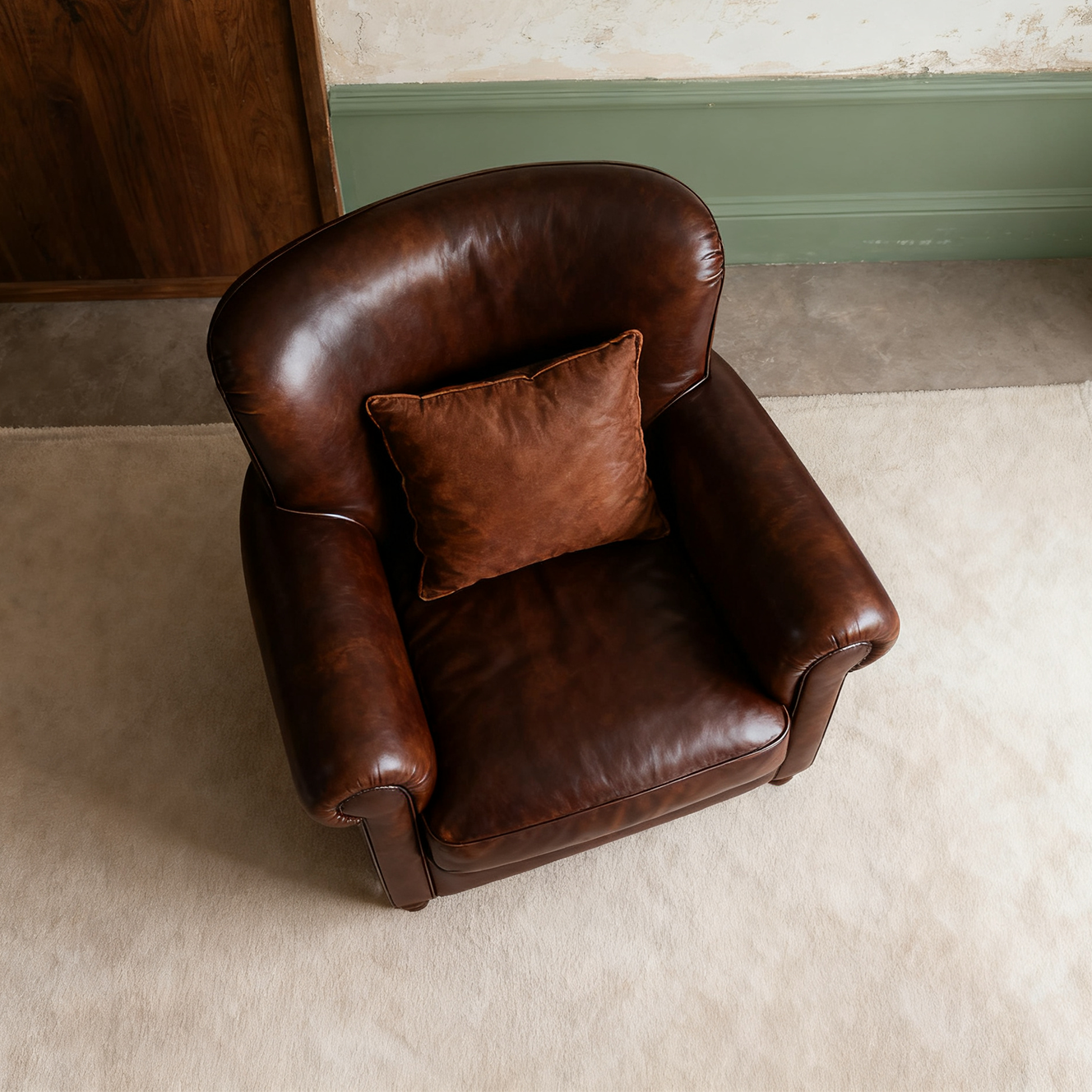 클래식 레더 1인용 소파