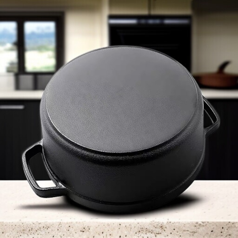 昔ながらの両耳鉄鍋 鋳物シチュー鍋 コーティングされていないノンスティック鍋 煮物鍋 スープ鍋 鉄鍋