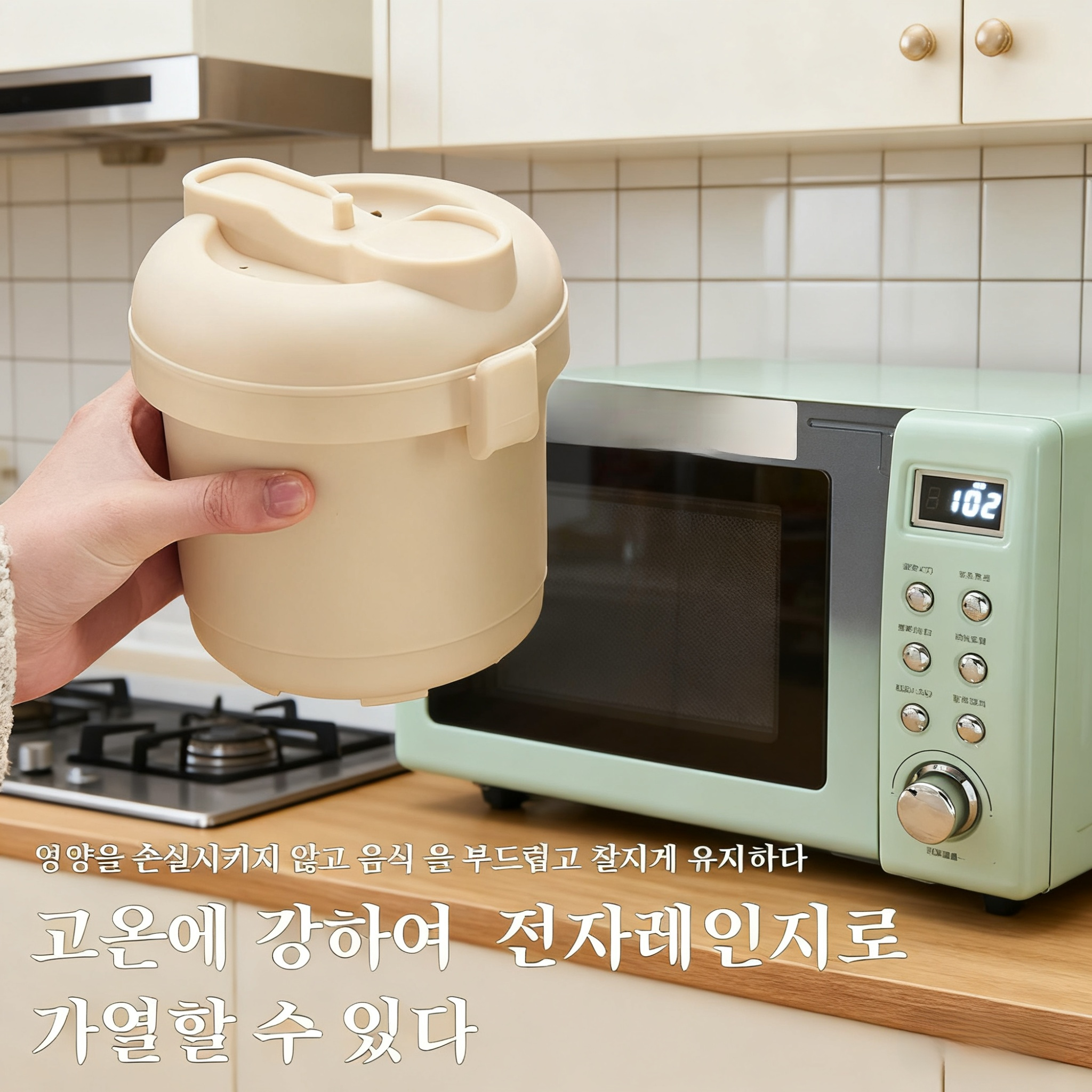 가열 도시락용 다용도 찜기 사용 예시