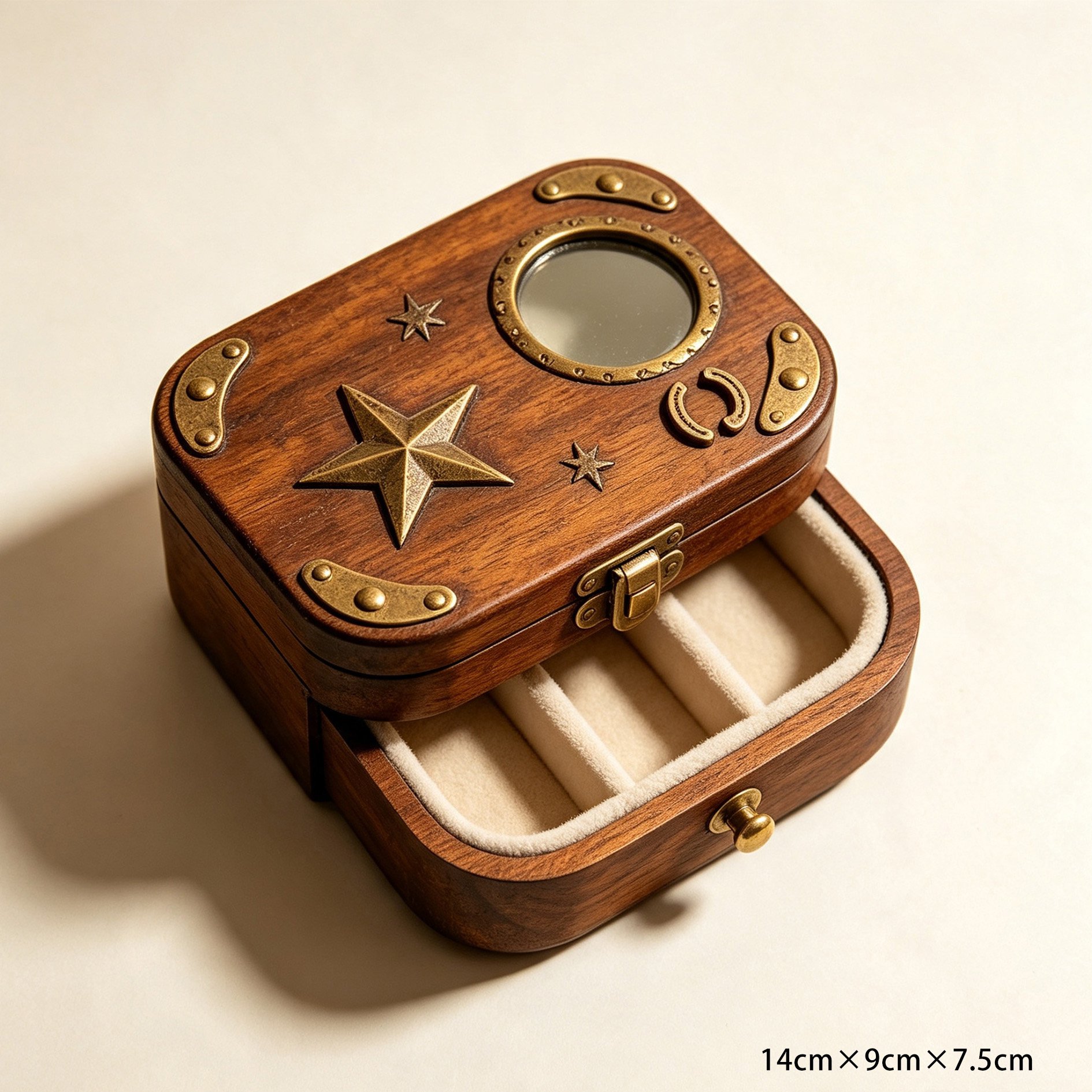 Elegant vintage jewelry box with Western star motif