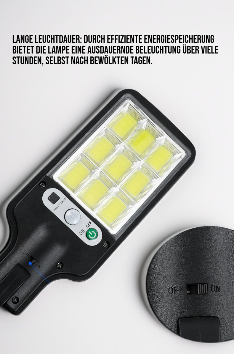 Solarbetriebene Lampe für Innenhöfe