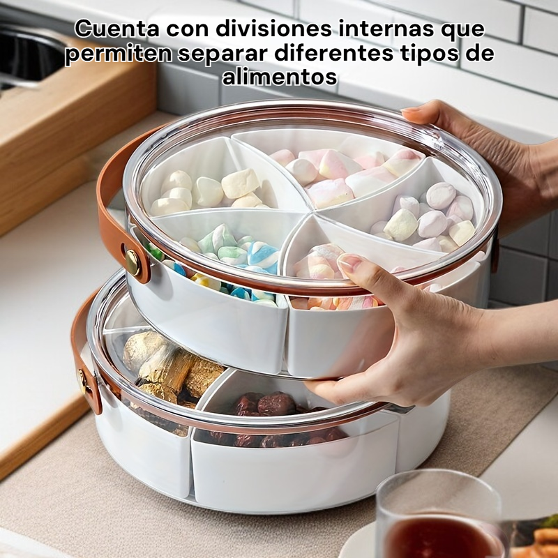 Contenedor portátil de alimentos con divisiones