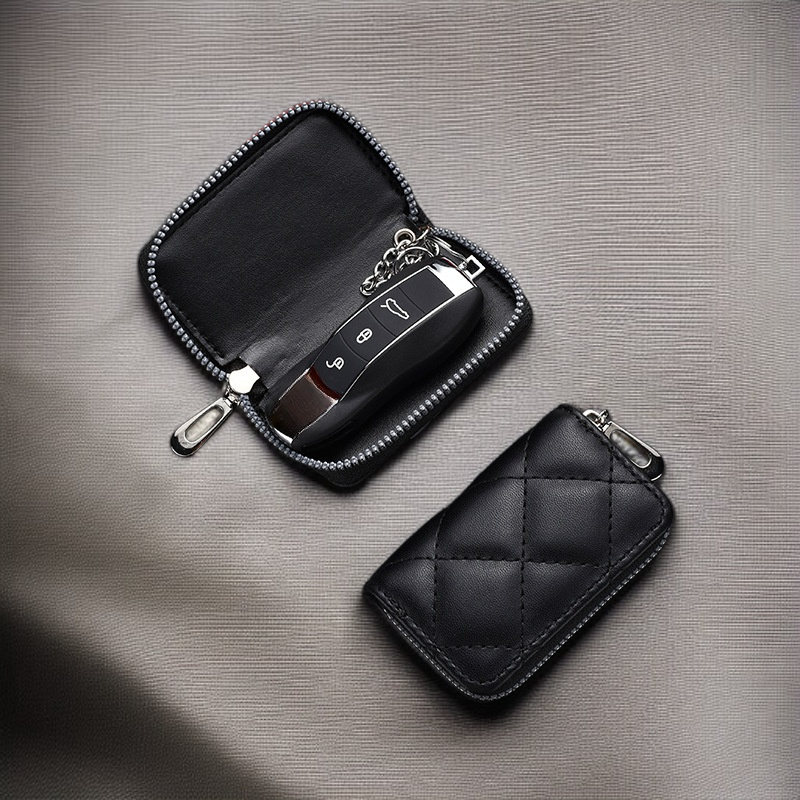 다이아몬드 패턴 키 파우치