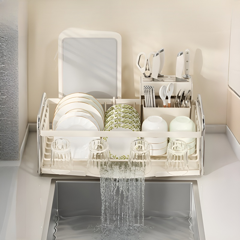 多功能キッチン収納ラック 排水付き＆食器収納