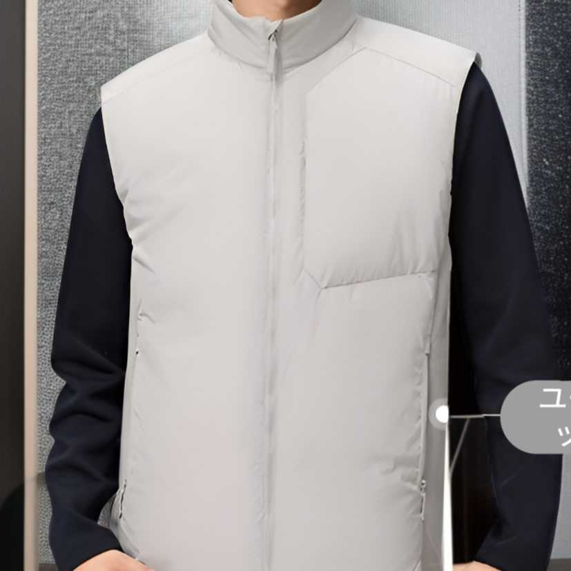 メンズスタンドカラーダウンベスト、厚手のダウンベスト、防風、防水、保温、帯電防止加工、高品質のホワイトダックダウン使用、軽量。
