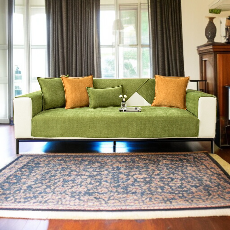 シュニール織ソファカバー ソファカバー ピュアカラー 滑り止め ホームユース ナチュラルコンフォート