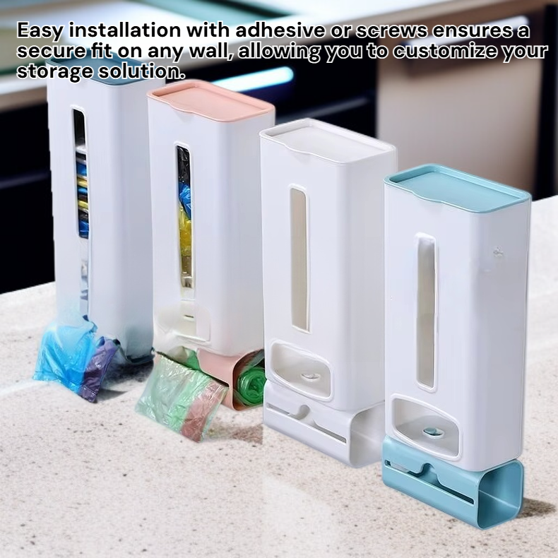 Kitchen Wall-mounted Trash Bag Organizer Plastic Bag Dispenser