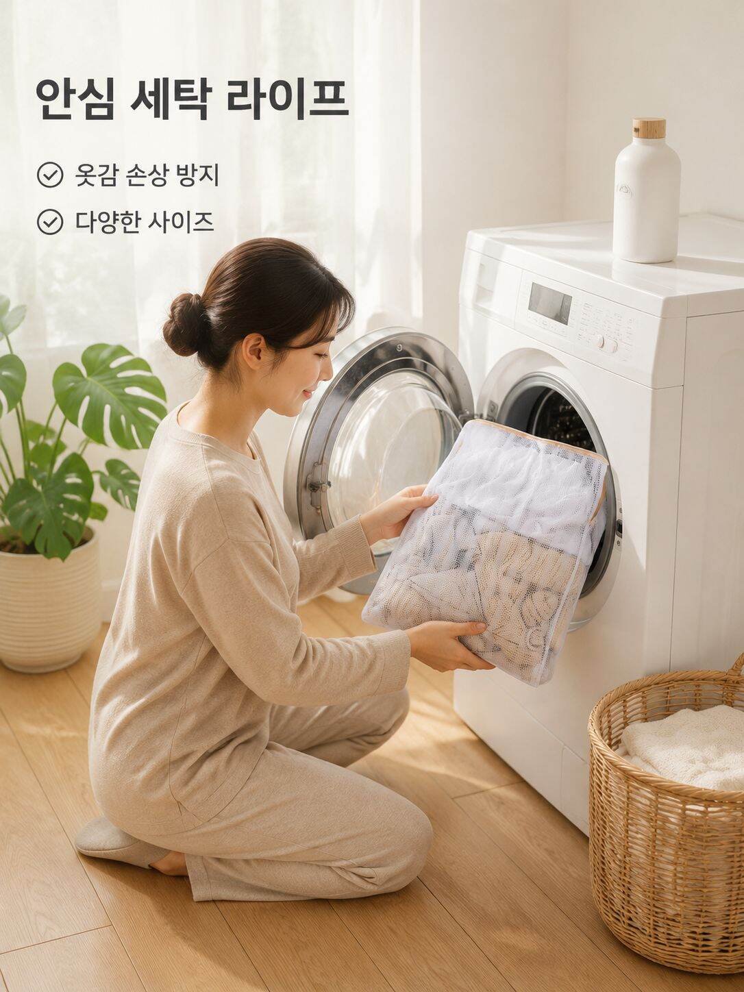 세탁주머니 변형방지망 주머니 속옷봉투 브라빨래주머니 가정용 변형방지망 주머니 보호 세탁주머니