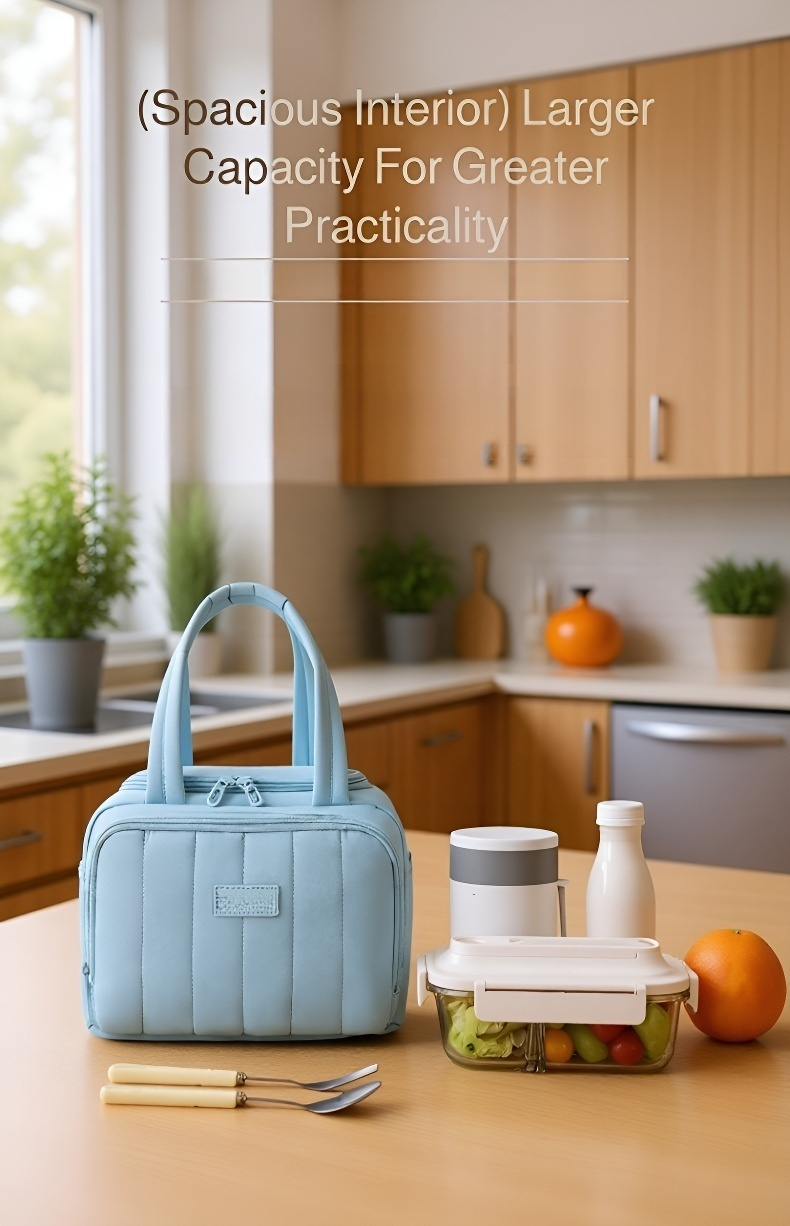 Reusable lunch bag with spacious compartment
