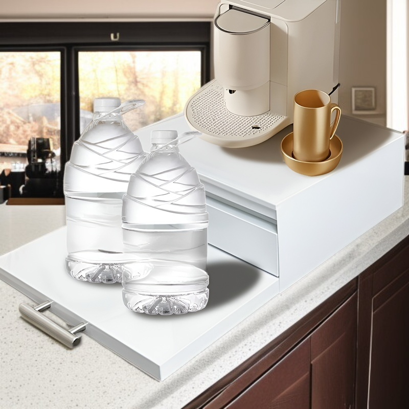 キッチン電子レンジラック吊り下げラック二層引き出しブラケットブラケット引き出し式作業台仕切りコーヒーマシン