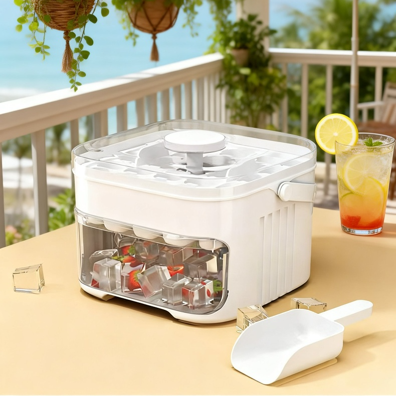 Easy-release plastic large-capacity ice storage press ice tray