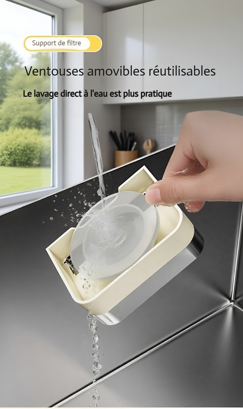 Easy-to-install suction cup drain rack for kitchen sink