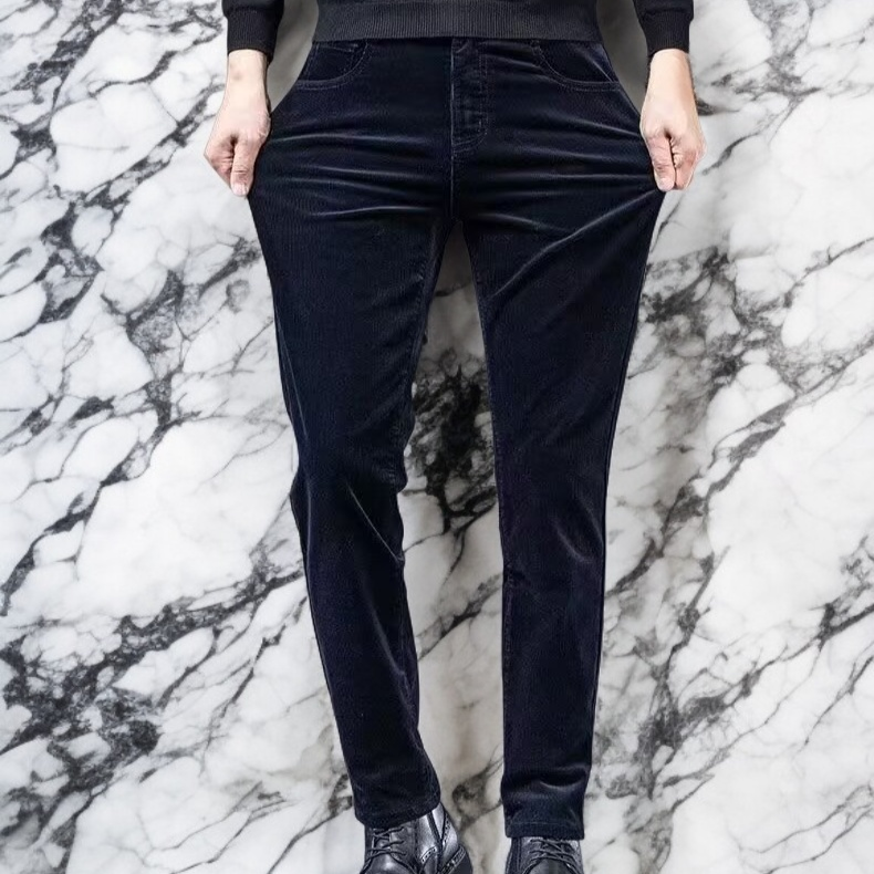 メンズ ビジネス フリース裏地 カジュアル コーデュロイ パンツ