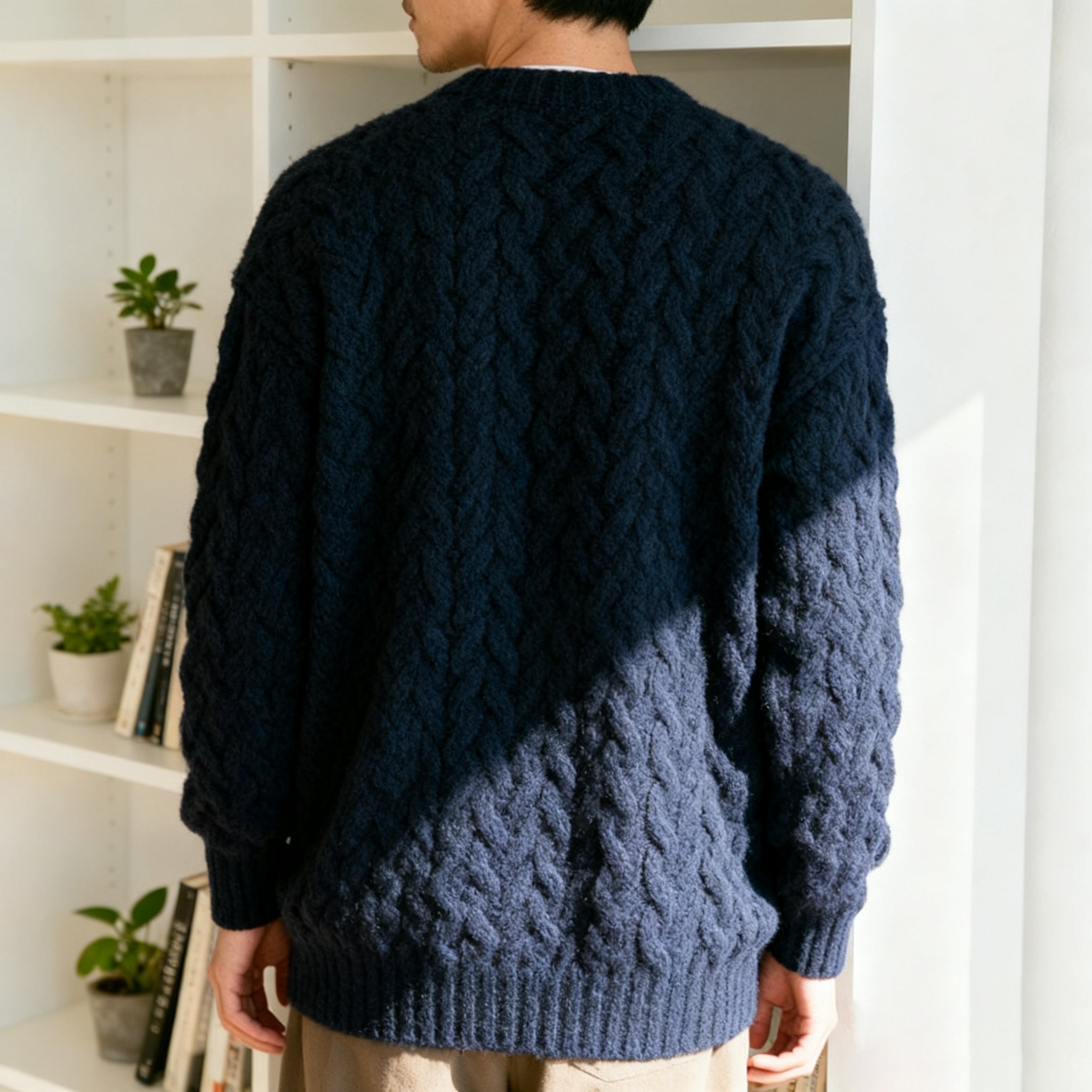 メンズ ケーブルニット セーター