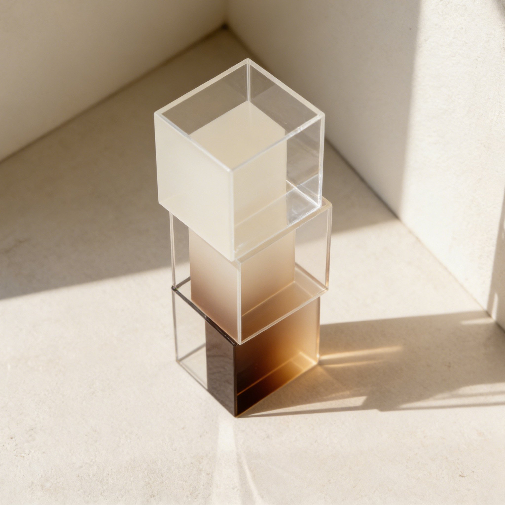 美しいグラデーションカラーのアクリルブロック