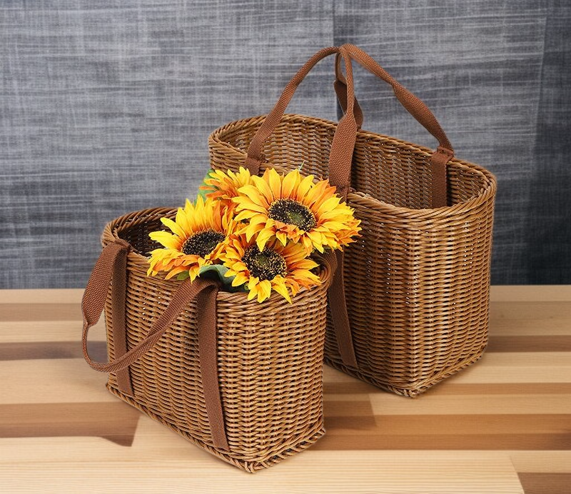 주방 정리용 등나무 바구니 모습