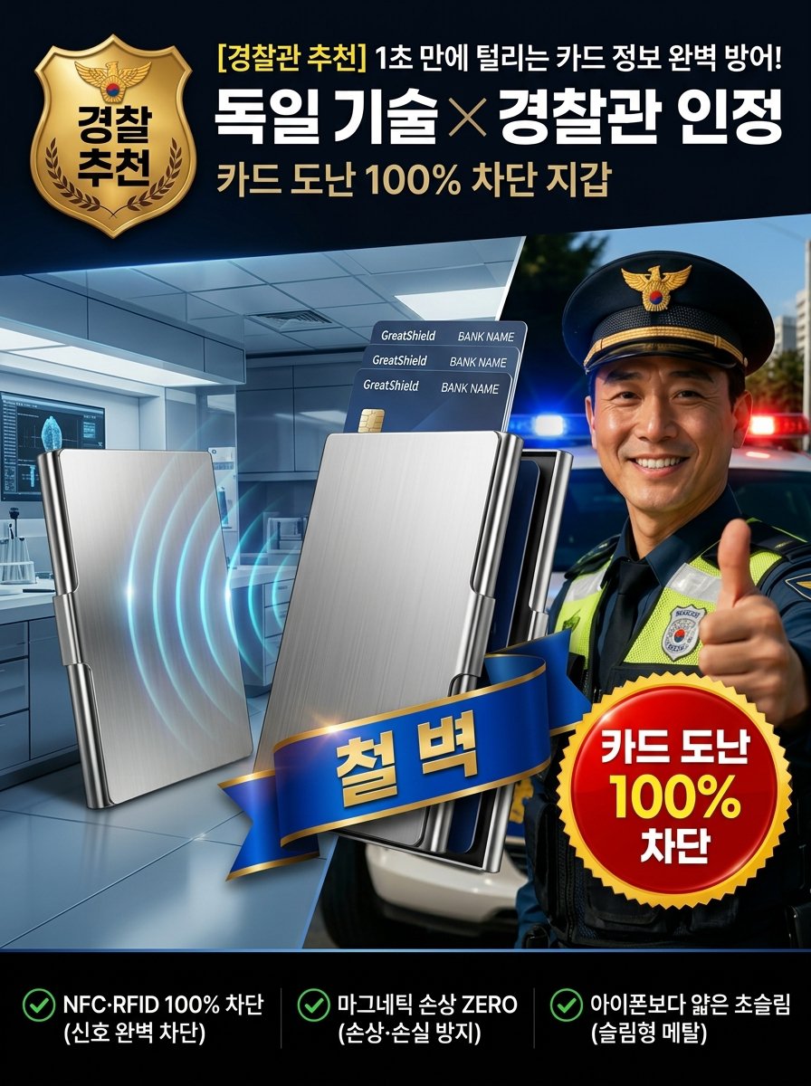 [경찰관 추천]스테인리스 도난 방지 자성 차단 카드 지갑