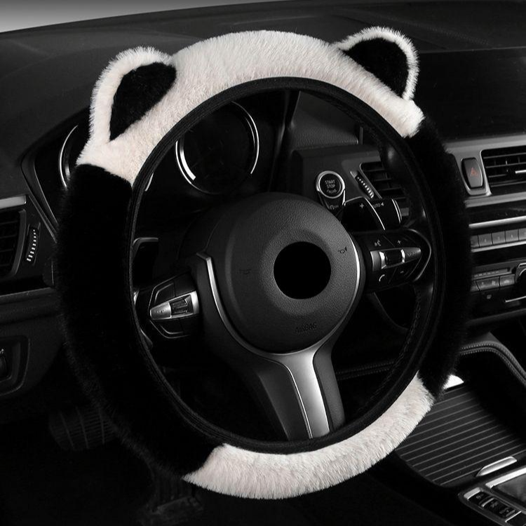 Autumn/Winter Steering Wheel Cover, Winter Plush Ear Steering Wheel Cover, Fuzzy Steering Wheel Cove