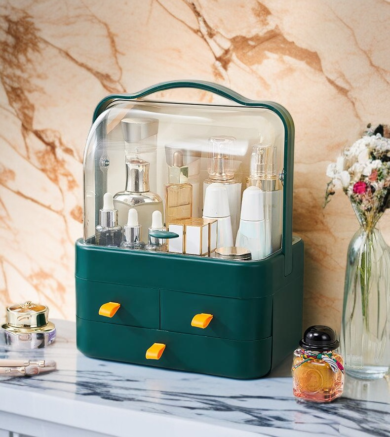 Elegant vanity storage box for skincare and beauty products
