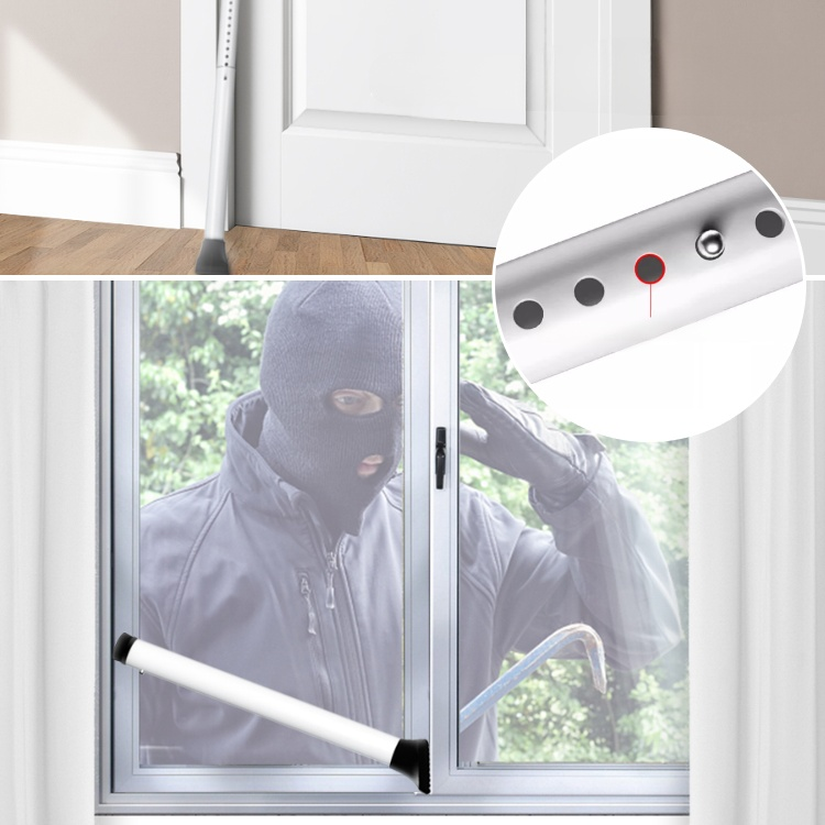 Tope de puerta ajustable telescópico 2 en 1 con función antirrobo para puertas y ventanas