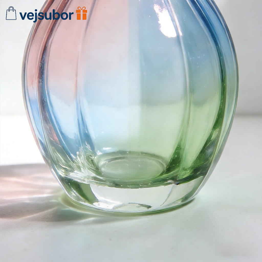 Modern glass vase with fresh flowers