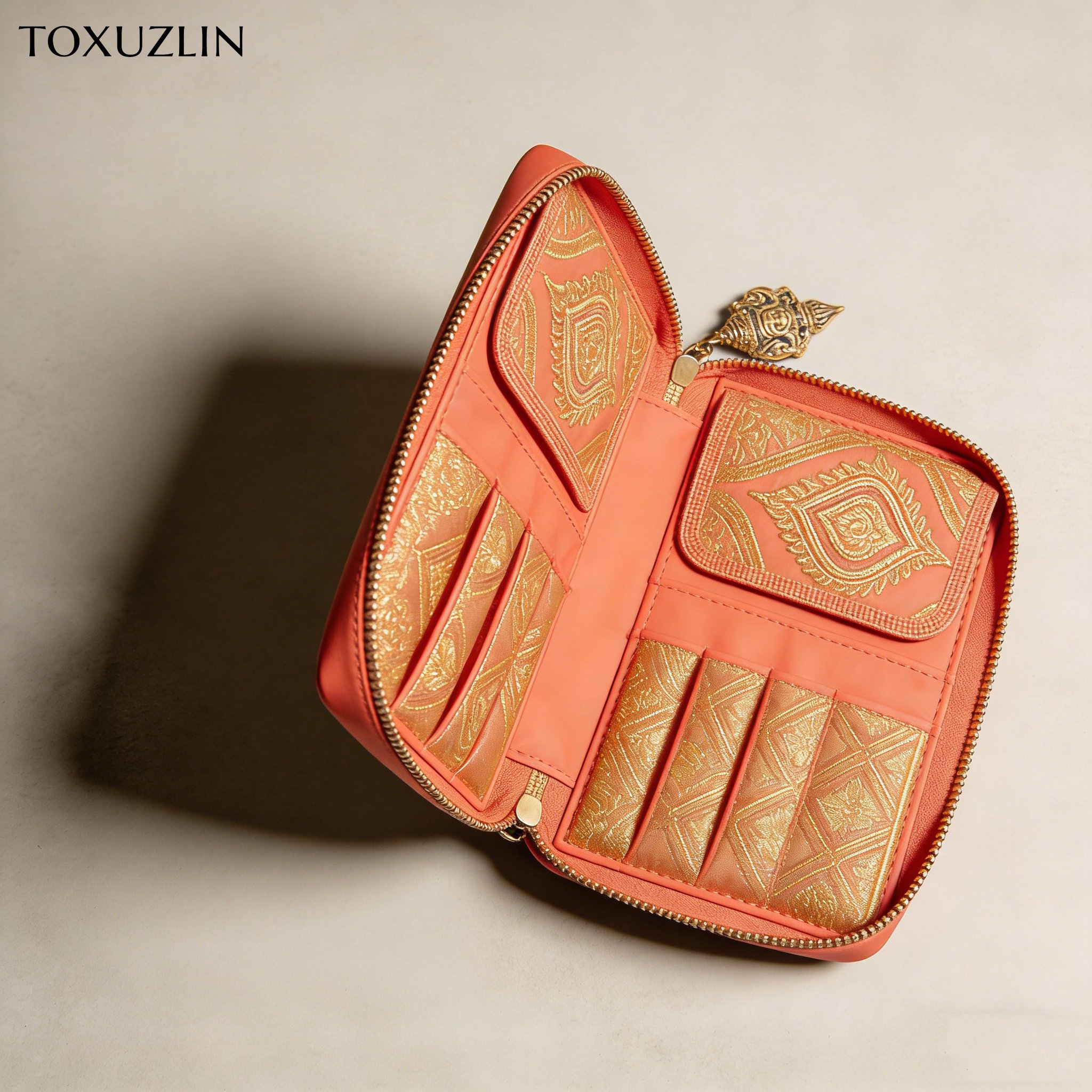 กระเป๋าใส่แปรงแต่งหน้าแบบหลายชั้น ความจุขนาดใหญ่ (แพ็ค 2 ชิ้น)