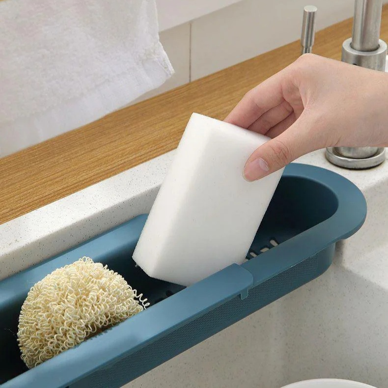 廚房水槽伸縮瀝水置物架