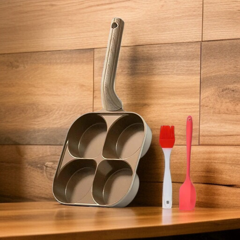 3-in-1 Antihaft-Titan-Frühstückspfanne Verdickte Burger- und Spiegelei-Pfanne