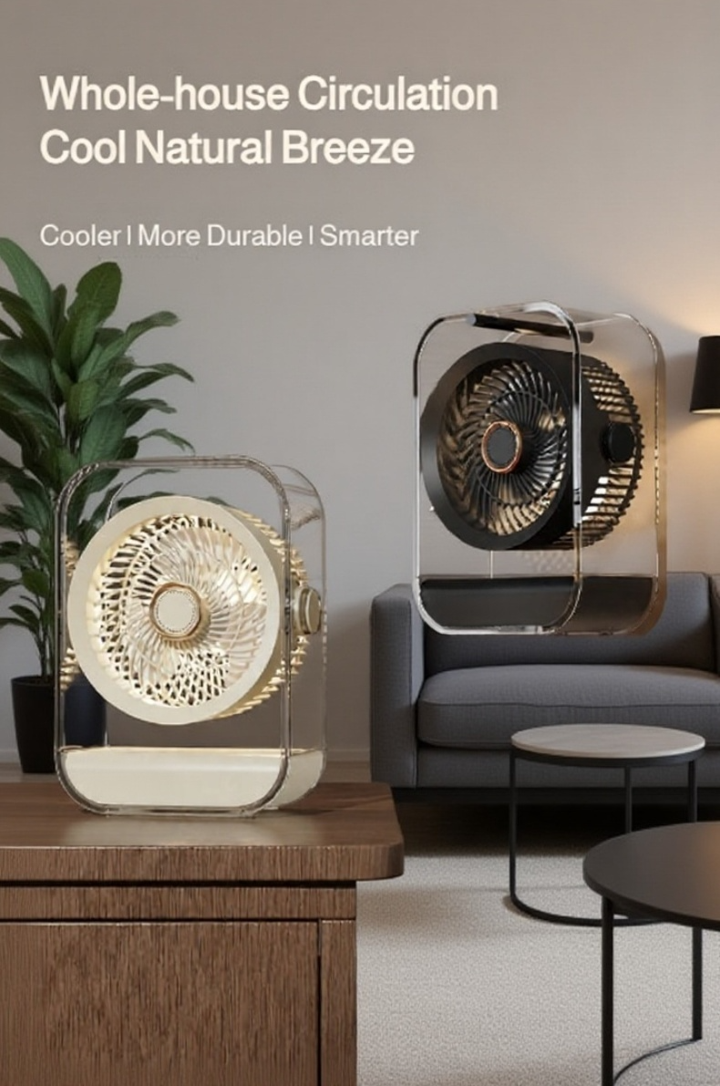 Quiet air circulation fan for office use