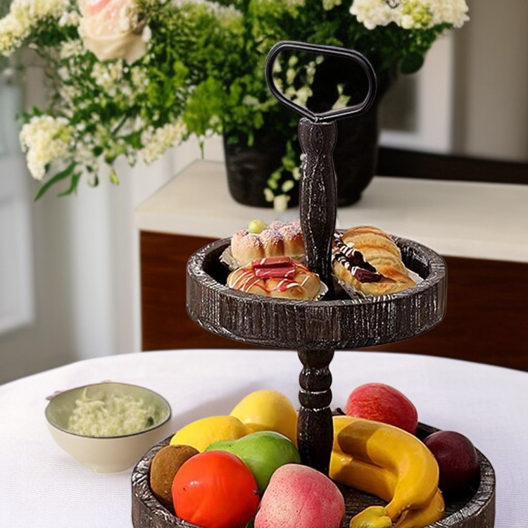 인테리어 소품 유럽 스타일 나무 식기 트레이, 다용도 과일 빵 접시