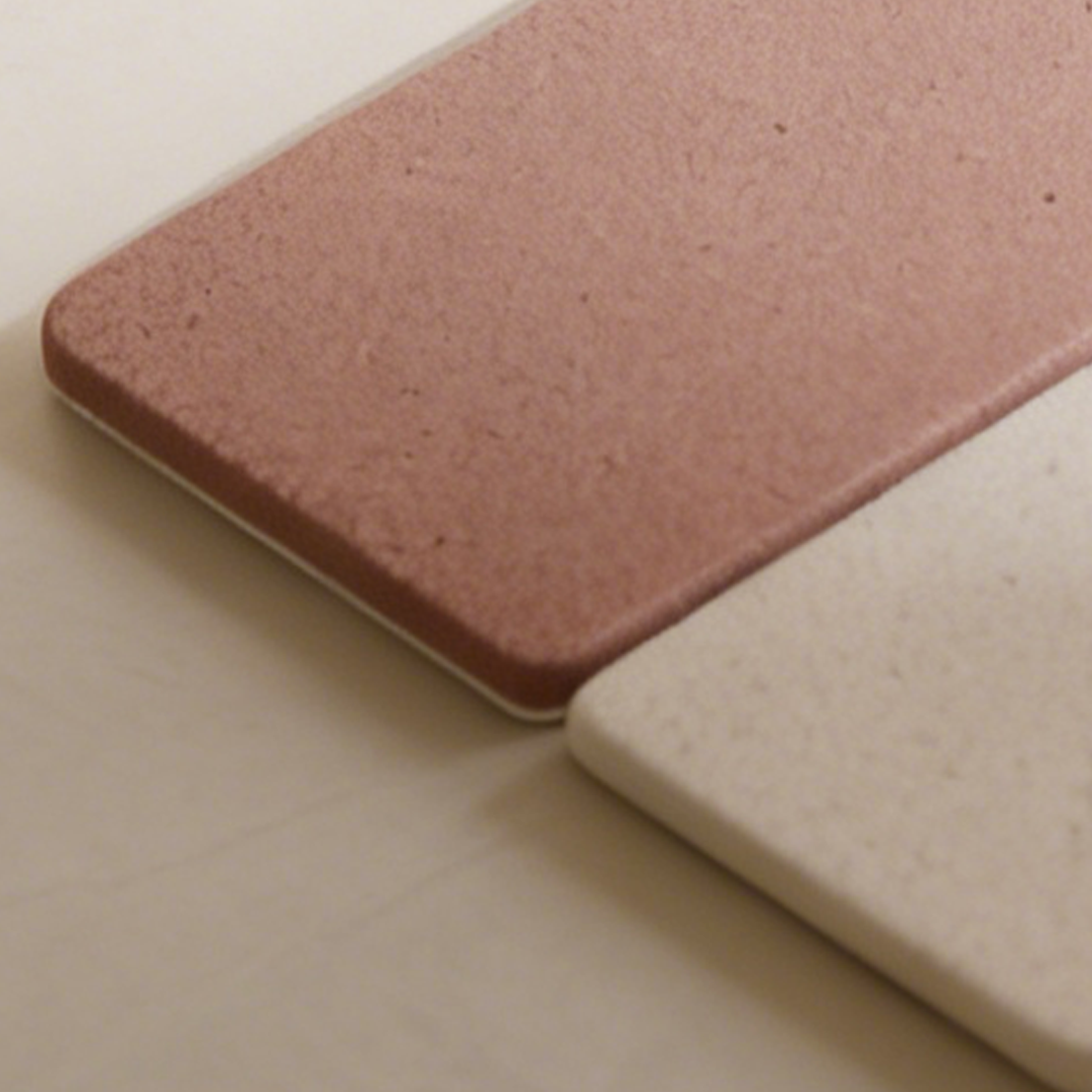 シンプルなスクエアパッチワークマット3枚セット全体画像