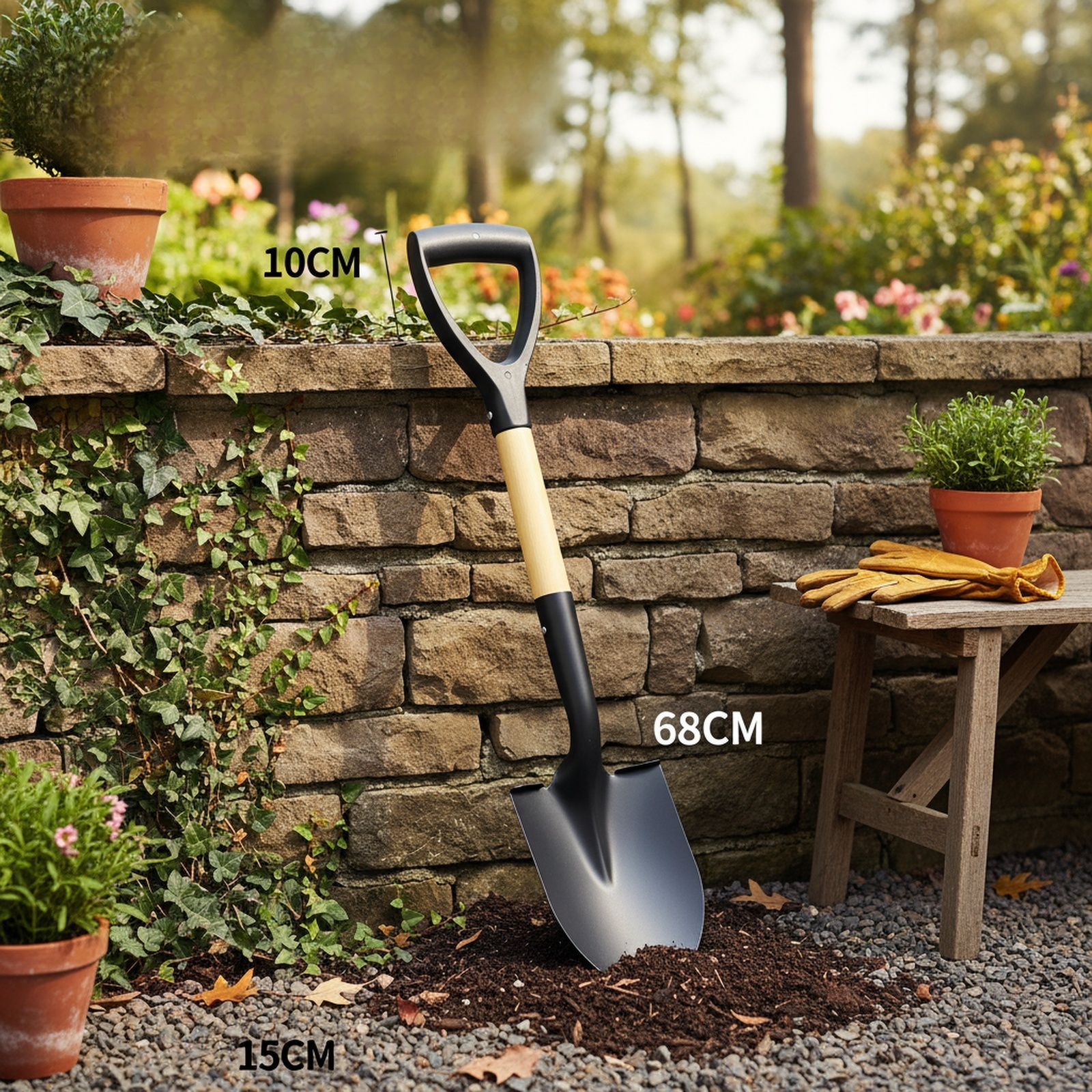 Pelle en fer pour creuser le sable sur la plage et les travaux de jardinage