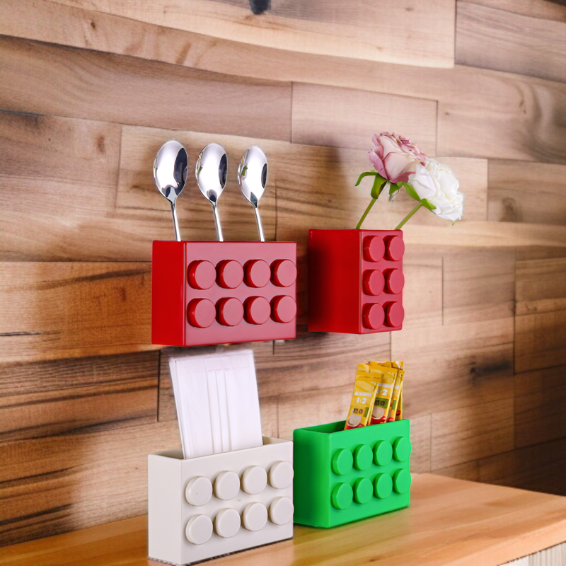 ビルディングブロック冷蔵庫マグネット収納ラックサイドかわいい磁気吸収収納ボックスキッチン壁掛けパンチなし多機能