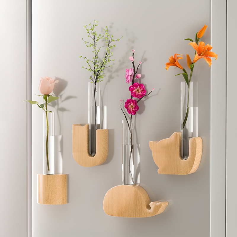 Magnetic test tube vase ornament