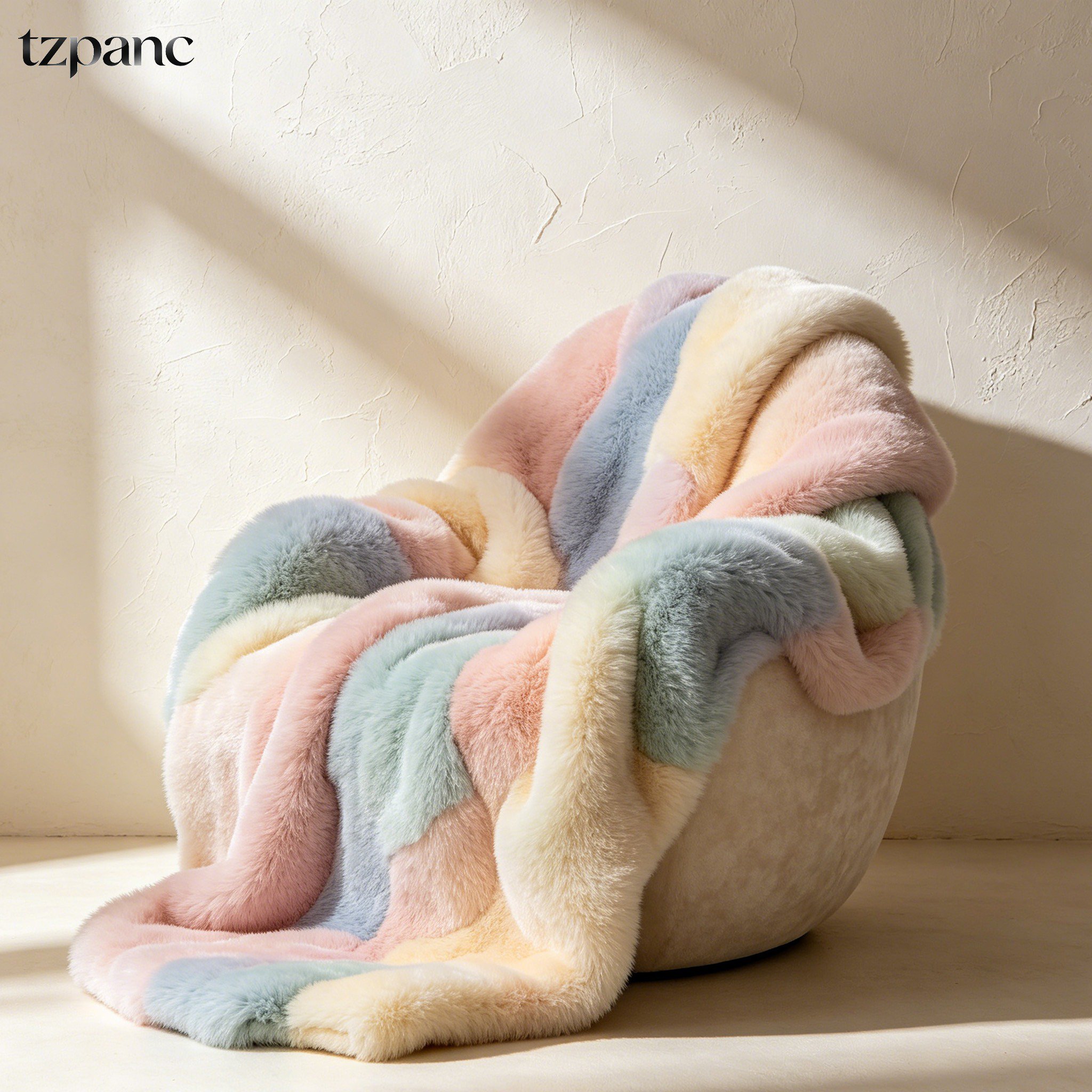 Ultra-soft gradient blanket close-up texture