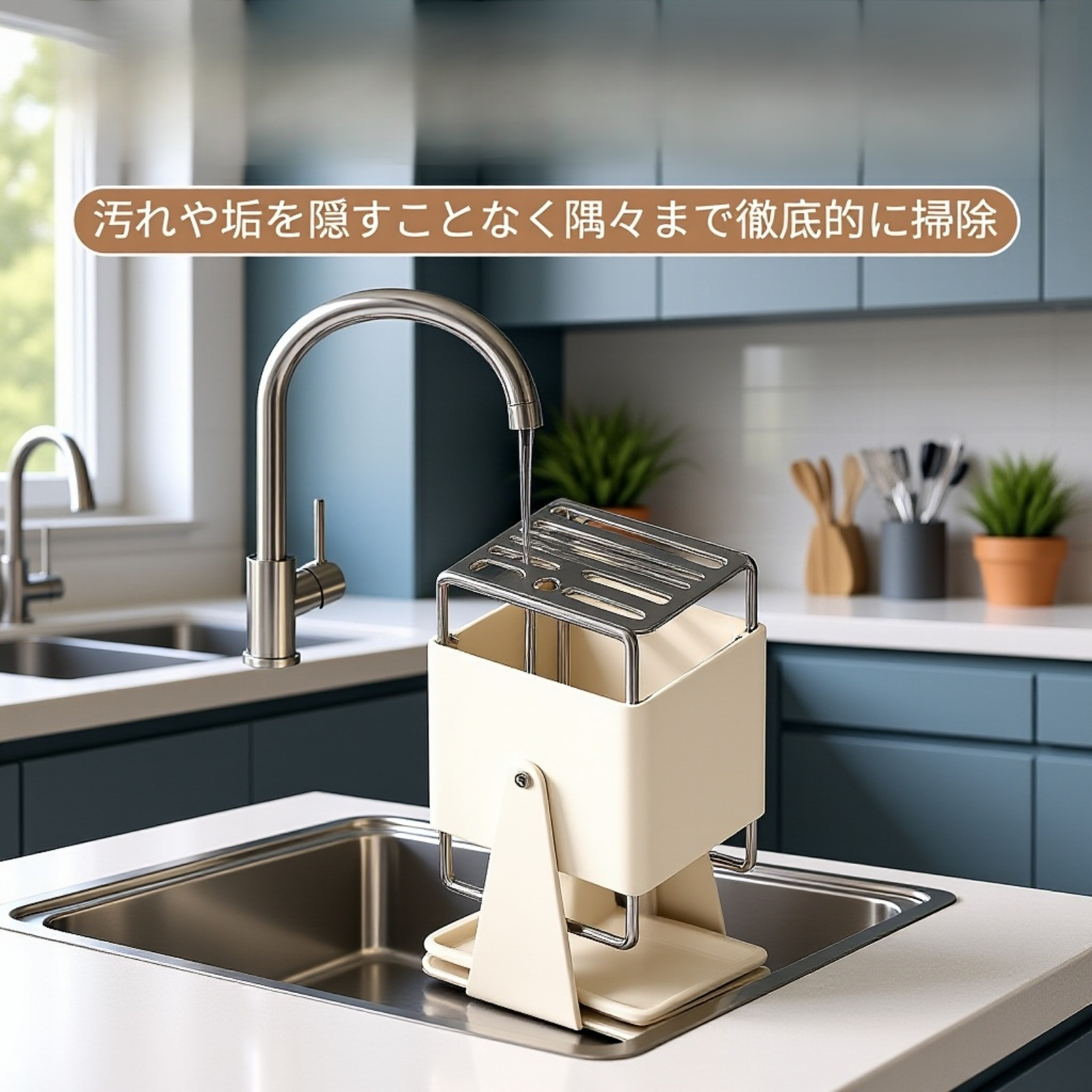 省スペース設計のキッチンナイフラック