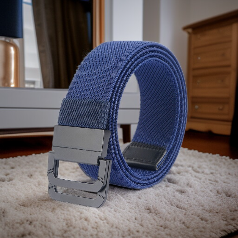 雙環扣彈性鬆緊帆布腰帶