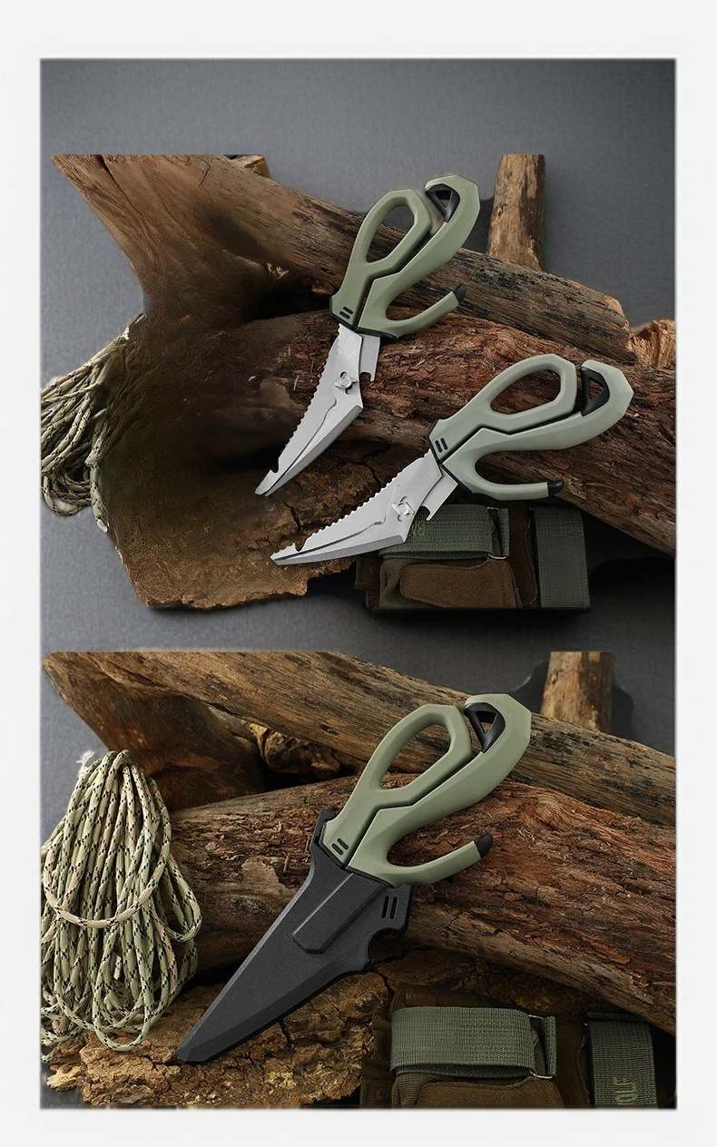 水辺で使用している多機能釣りはさみの実際のシーン