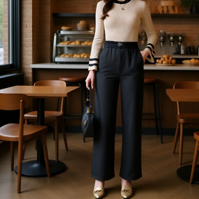 기모 안감으로 따뜻한 여성 겨울 팬츠