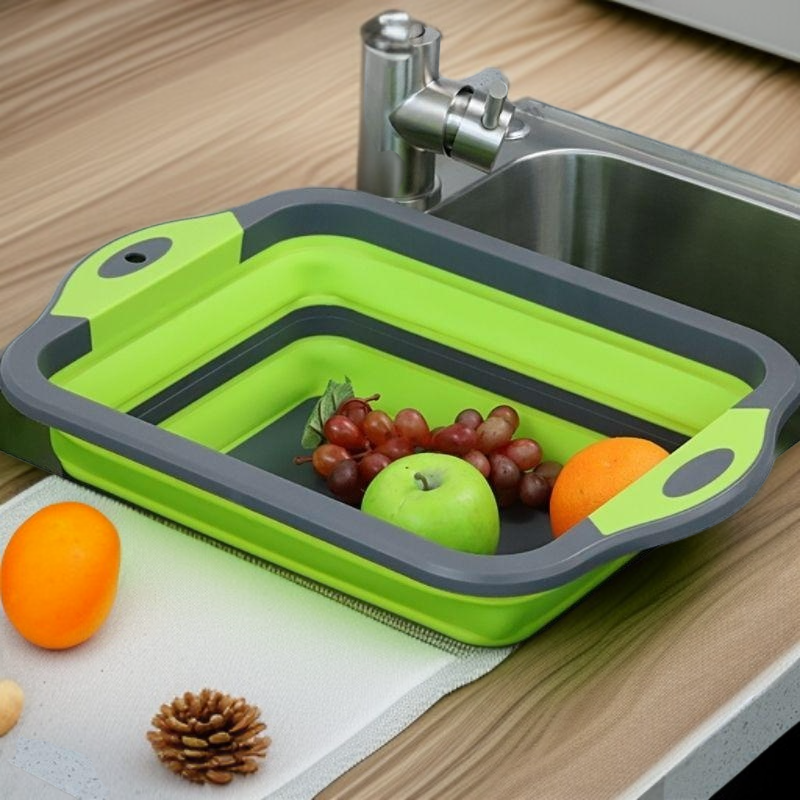 コンパクト収納できるまな板バスケット