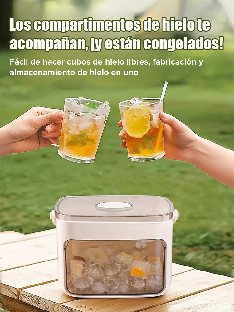 Hielera automática de gran capacidad, fácil de usar y sin ensuciarse las manos